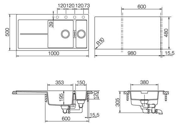 Мойка SCHOCK Horizont 60D Cristadur бронза