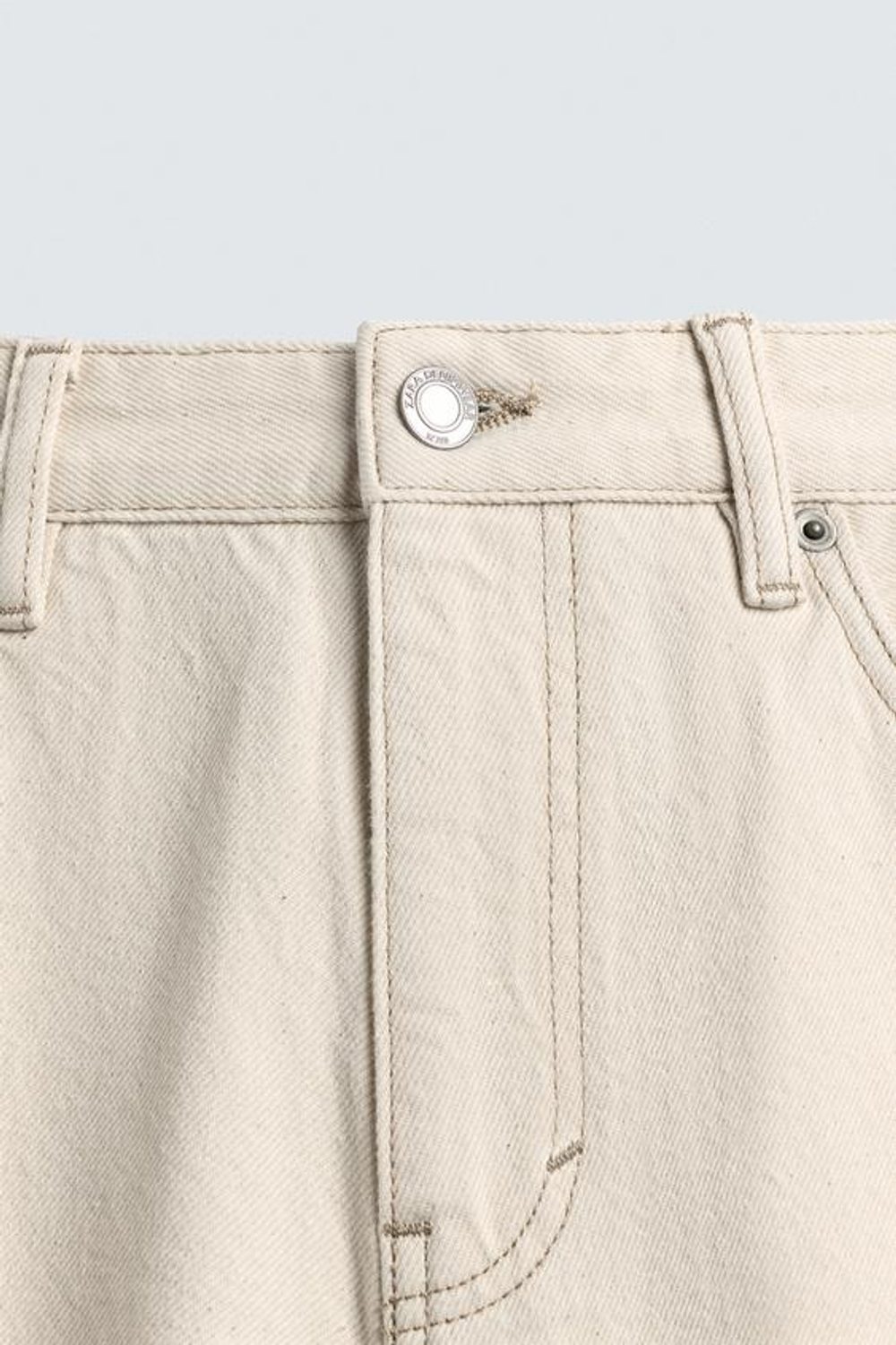 ZARA ДЖИНСЫ SLIM TAPERED FIT, ЭКРЮ