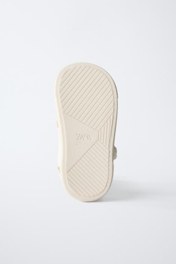 ZARA КЕДЫ С ЯБЛОКАМИ БОСИКОМ, БЕЛЫЙ