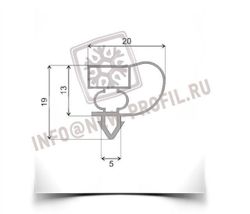 Уплотнитель для холодильного шкафа Inter-400Т (глухая или стеклянная дверь) 1560*660 мм (004)