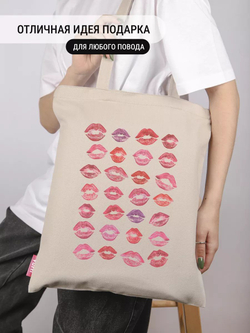 Сумка шоппер женская аниме тканевая через плечо с принтом