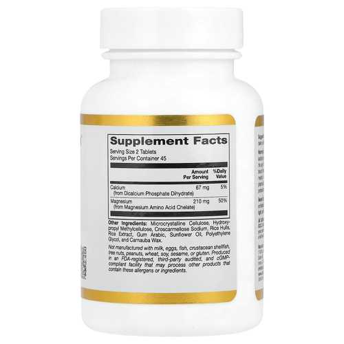 California Gold Nutrition, хелат магния с кальцием, 90 таблеток