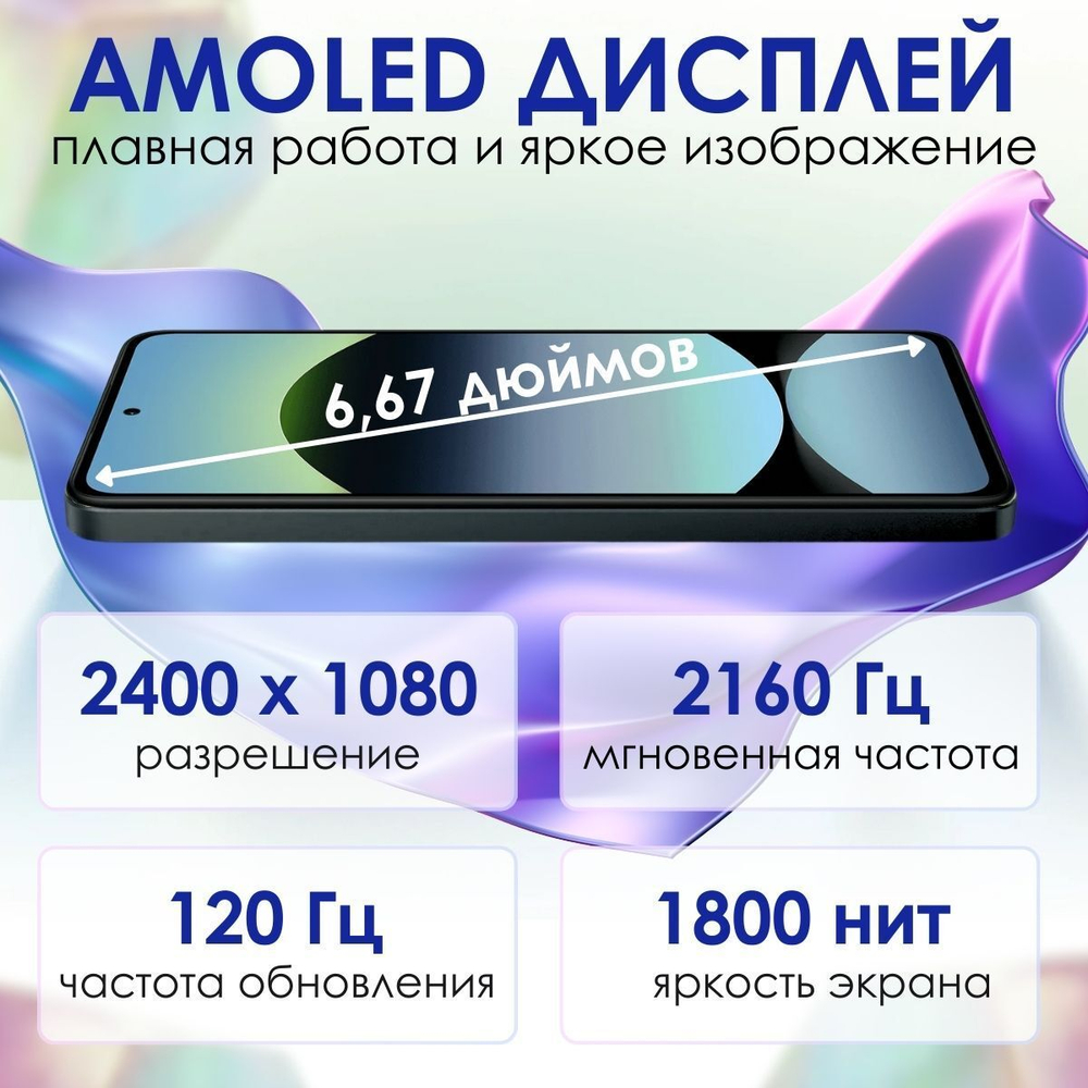 Смартфон Xiaomi Redmi Note 14 4G 6/128Gb светло-зеленый RU