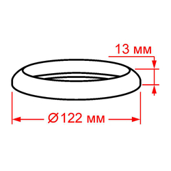 Чертеж прокладки А-328-03.II резиновой судового светильника СС-328
