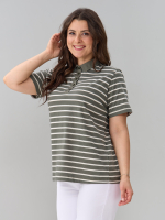 Блузка БЛк-143/хакибежевая-полоса-н