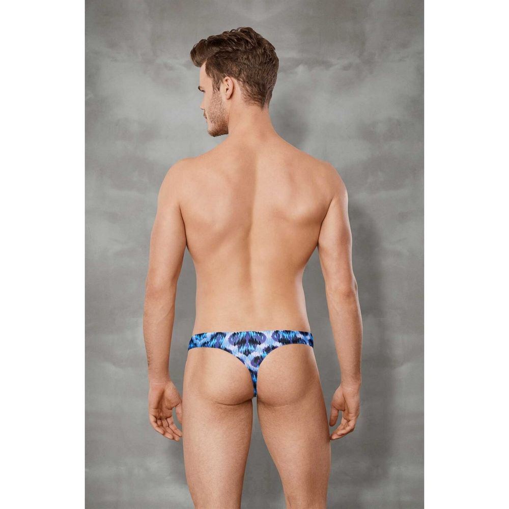 Мужские плавки-тонги голубые с принтом DOREANSE 3814 SPADE