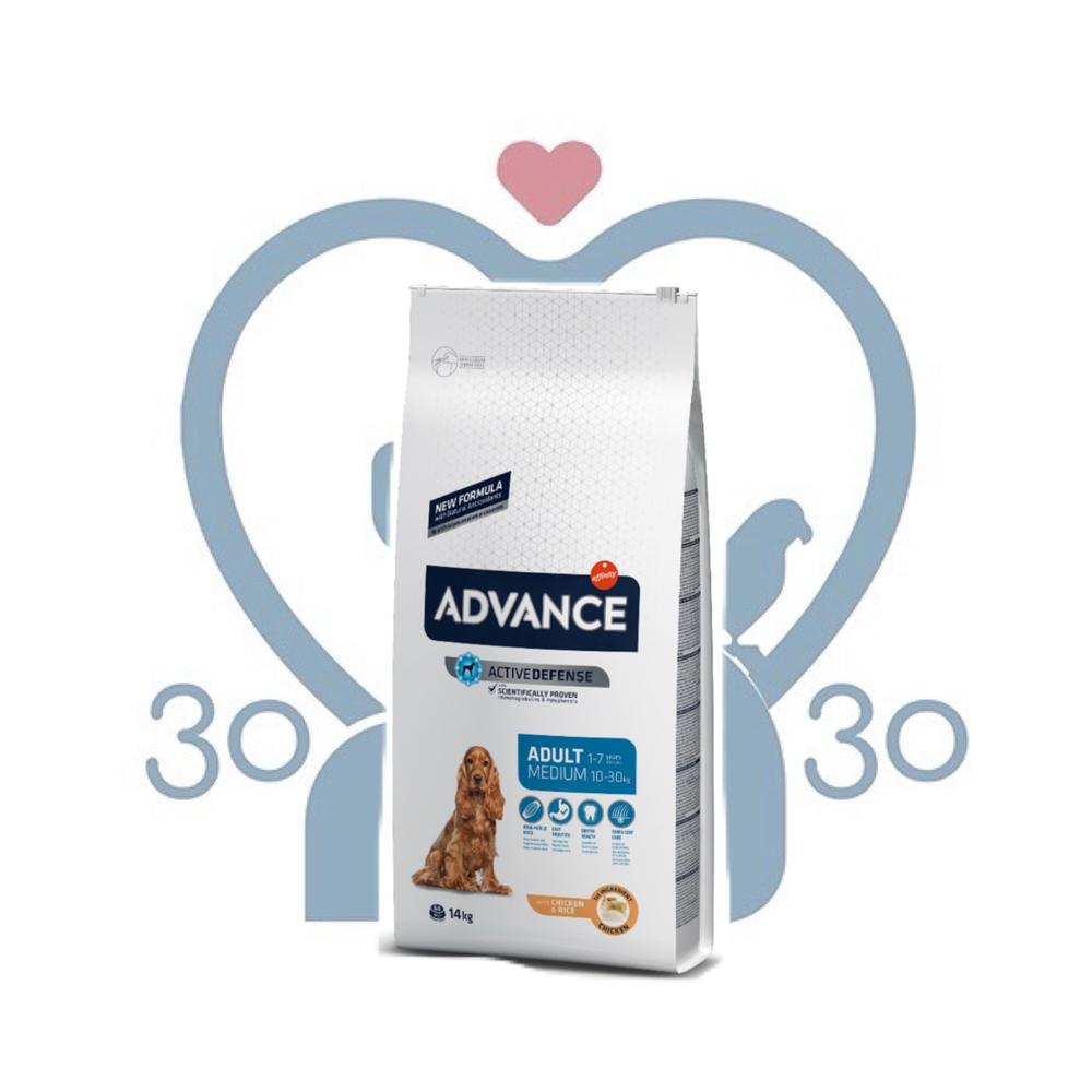 Advance 18 кг Medium Adult Сухой корм для взрослых собак средних пород с курицей и рисом
