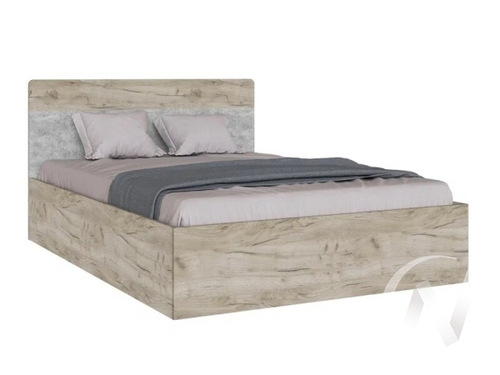 Корпус кровати 1;4м Спальня Вегас (дуб крафт серый/цемент)