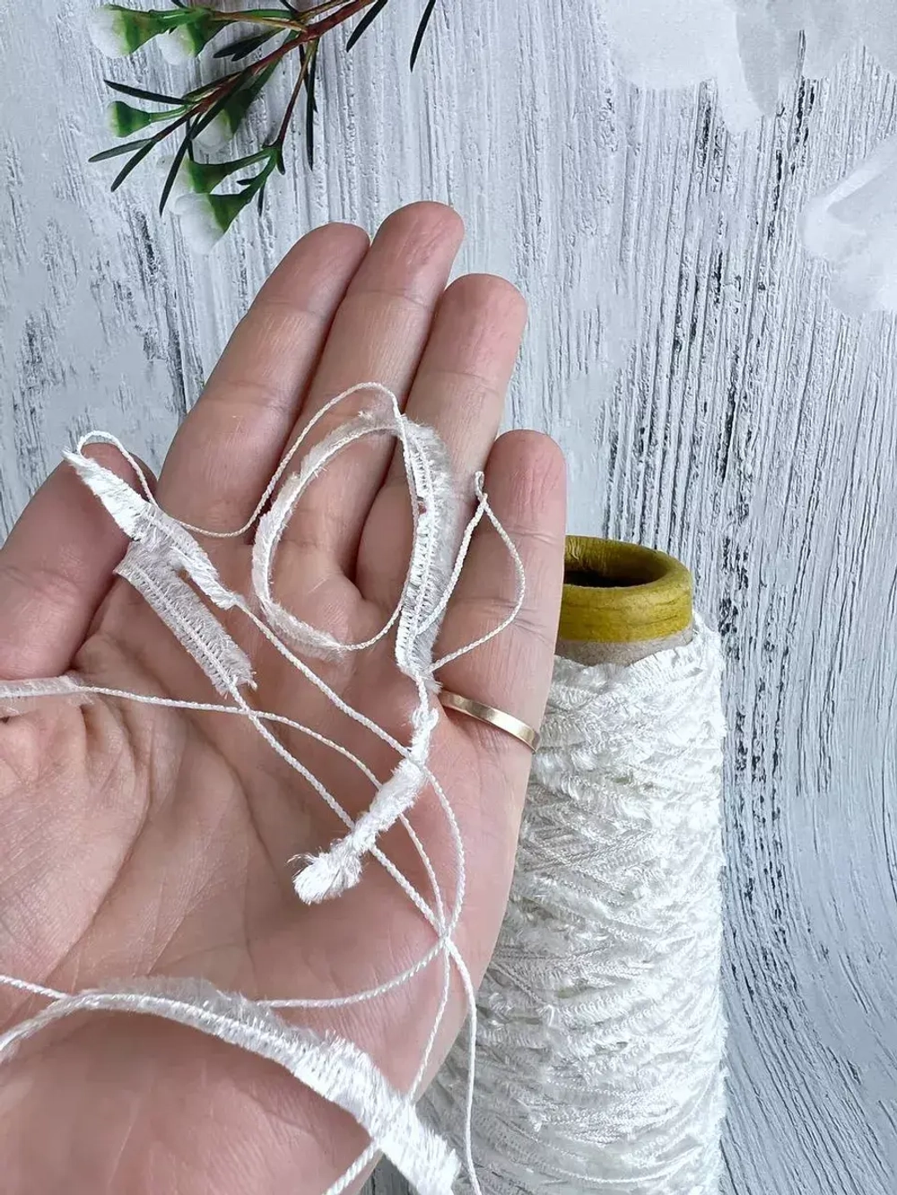 Пряжа для вязания травка пушистая реснички