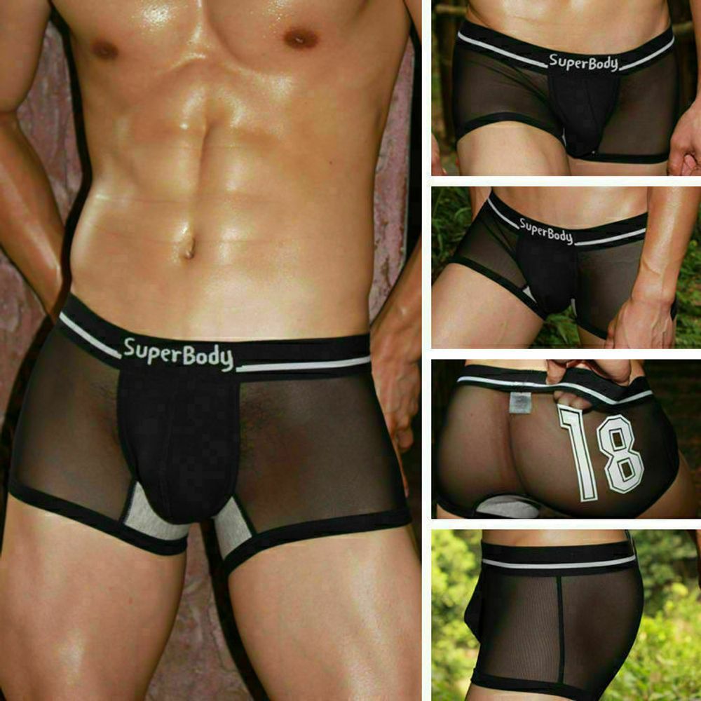 Мужские трусы боксеры Superbody Black Transparent 18