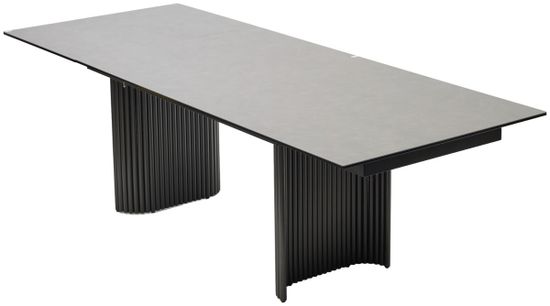 Стол RAGNAR 180 цвет 1699 Серая кожа, керамика / Темно-серый каркас