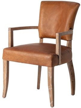 Стул TOLLA с подлокотниками натуральная кожа Испания 