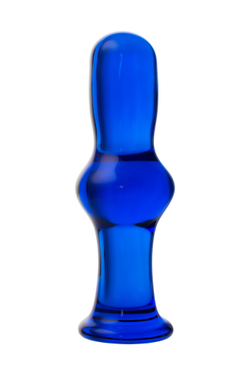 Анальная втулка Sexus Glass, стекло, синяя, 13,5 см, Ø 4,5 см