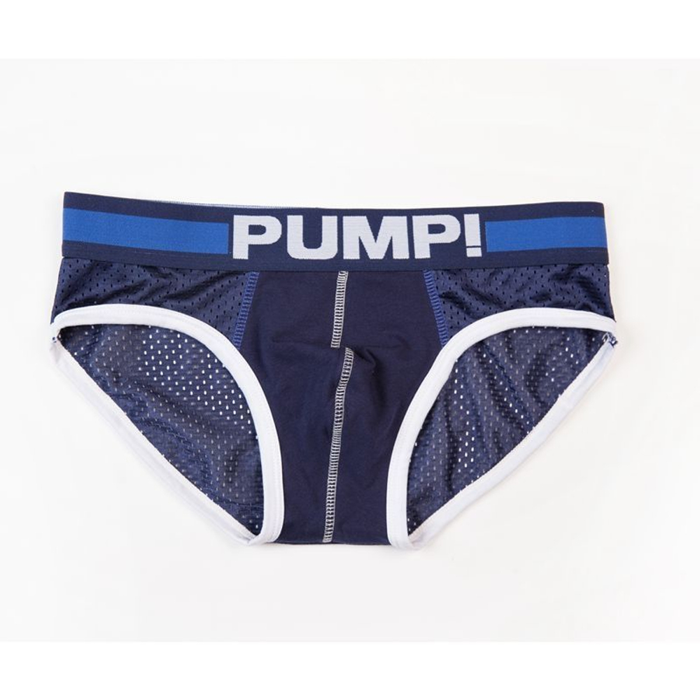 Мужские трусы брифы в сетку темно-синие PUMP! H117