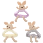 Повязка на голову косметическая «ДАЙМОНД Ми», зайки с лапками, цвет лавандовый, серый, и бежевый, 20*5.5см (ZIP пакет)