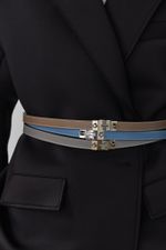 ТОНКИЙ РЕМЕНЬ С ЗАМОЧКОМ GREY|NUDE