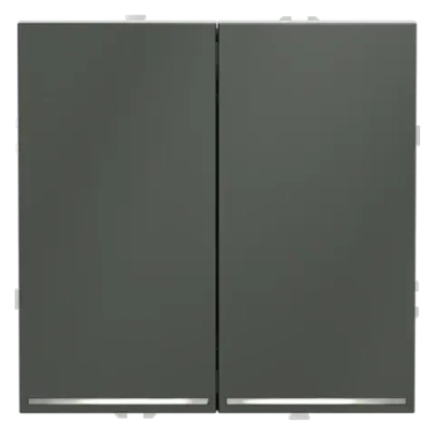 Проходной переключатель встраиваемый VOLTUM S70 двухклавишный 10А, (титан)