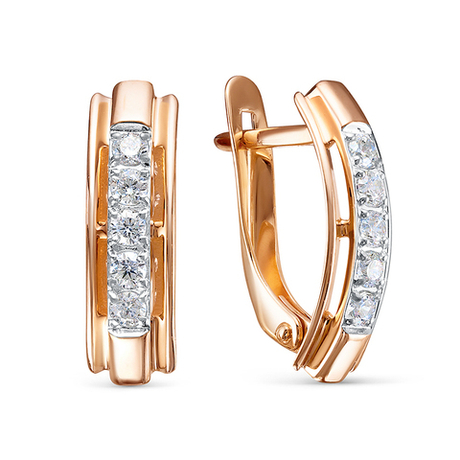 Серьги из золота 585 пробы с Фианит