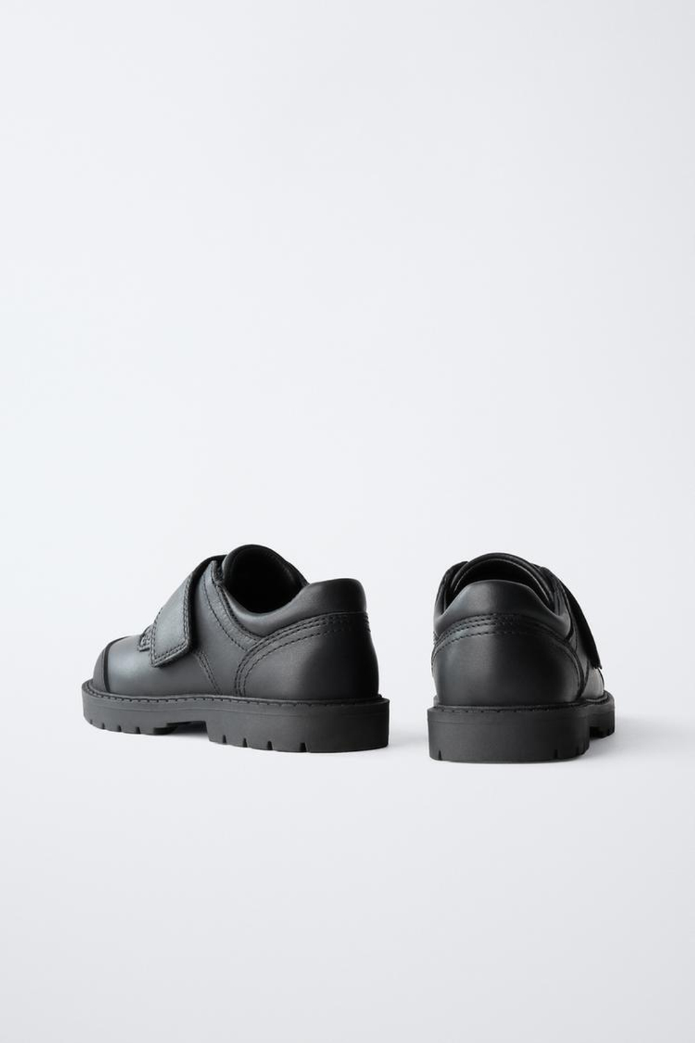 ZARA ШКОЛЬНЫЕ КОЖАНЫЕ ТУФЛИ, ЧЕРНЫЙ