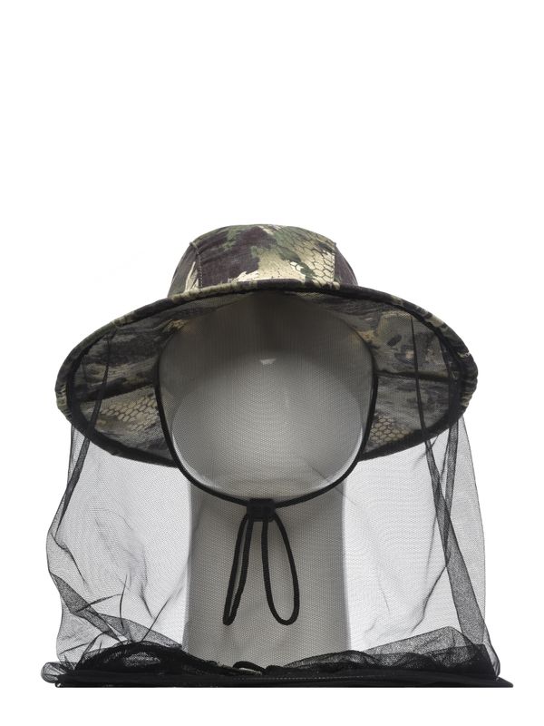 Панама-накомарник с кольцом Антигнус ткань Смесовая цвет Зеленый питон