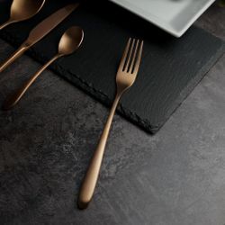 Вилка столовая 21,5 см матовая цвет светлая медь PVD   [12]