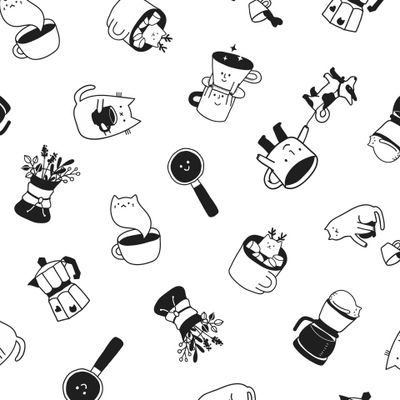 Кофейные коты и один коржик Филя.