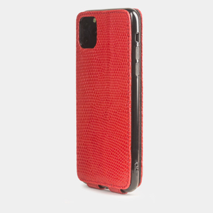 Чехол кожаный для iPhone 11 Pro Max кораллового цвета