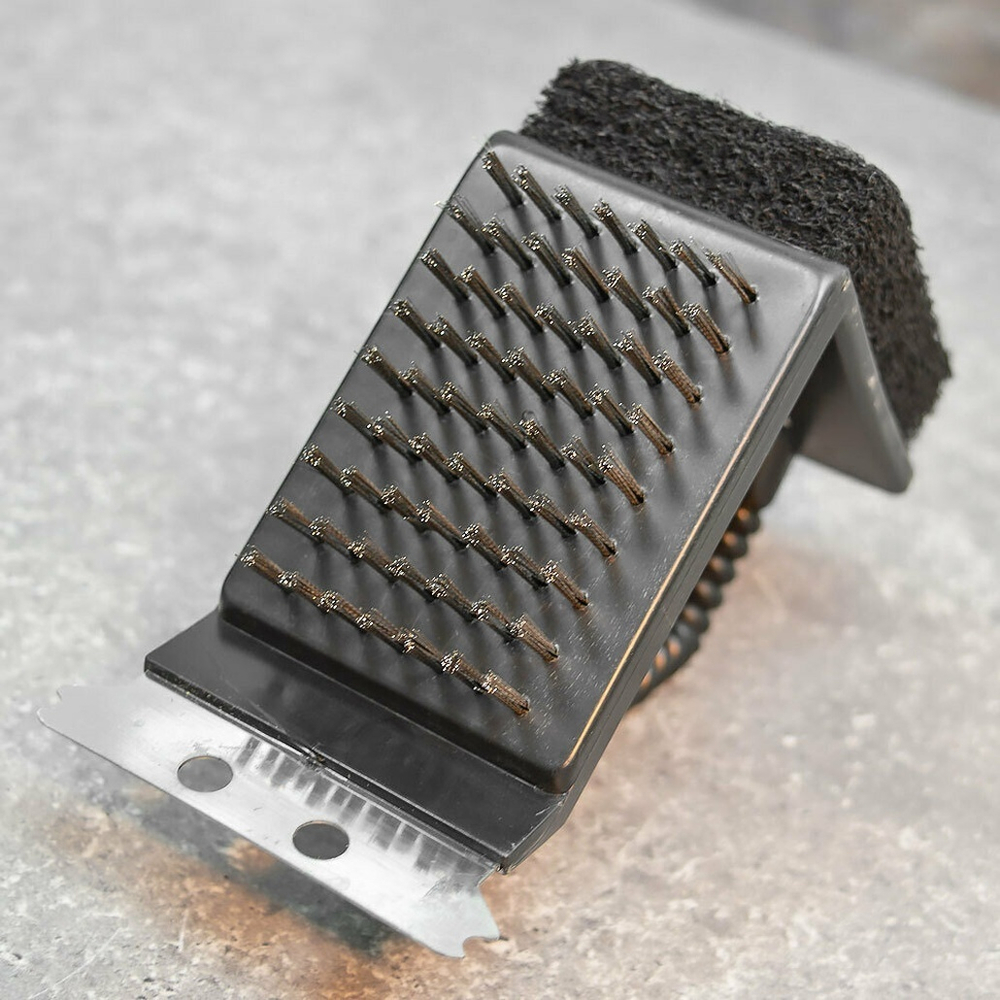 Щетка-скребок для барбекю 3 в 1 "Уголок"