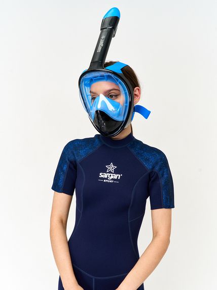 Маска полнолицевая Sargan Планета океан 2.0 черный/голубой