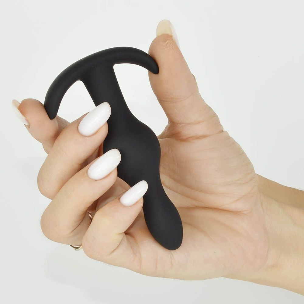 Черная фигурная анальная пробка - 10 см. (Цвет: черный)