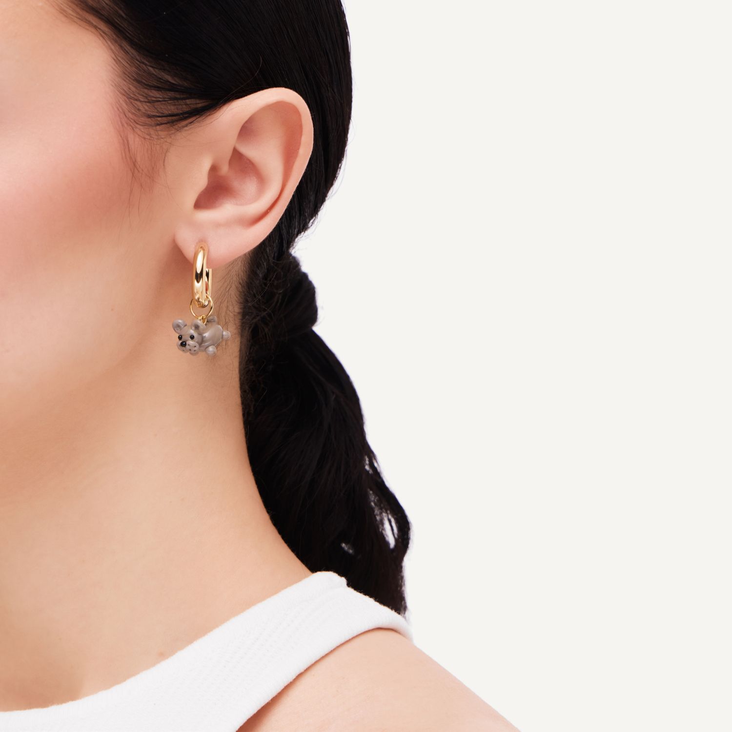 Серьги Favorite Fluffy Gold Earrings - Dog