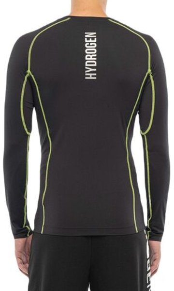 Мужская теннисная футболка теннисная Hydrogen Essential Second Skin Long-Sleeve - черный