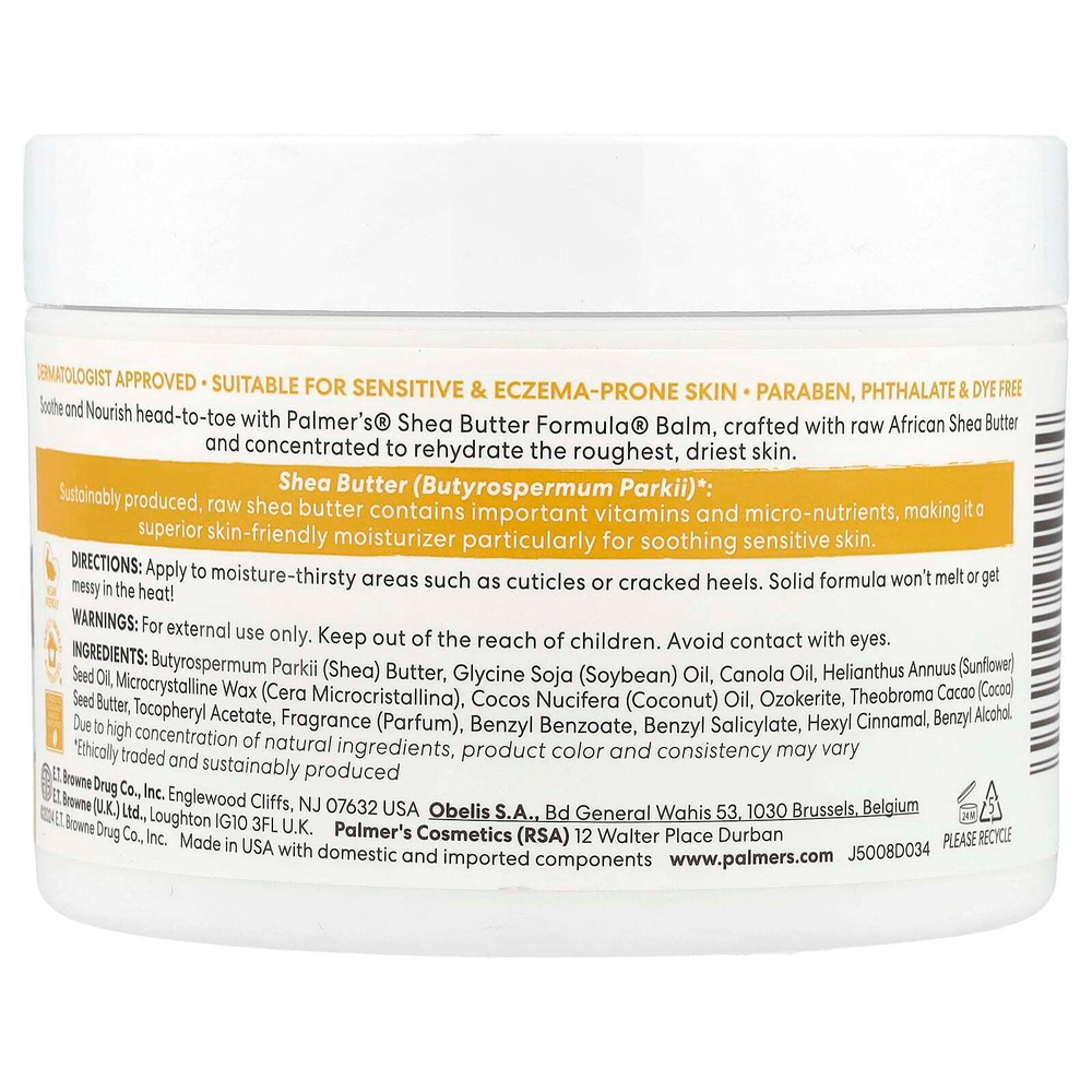 Palmer's, Shea Formula с витамином Е, увлажняющий бальзам с сырым маслом ши, 200 г (7,25 унции)