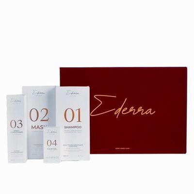 Подарочный набор Ederra Red Big (Шампунь 600 мл + Маска 600 мл + Спрей-кондиционер 200 мл + Масло 50 мл)