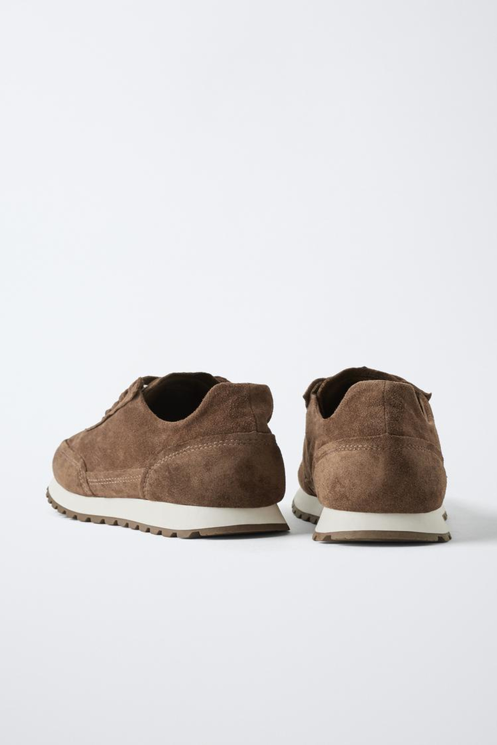 ZARA КОЖАНЫЕ СПОРТИВНЫЕ КРОССОВКИ, КОРИЧНЕВЫЙ