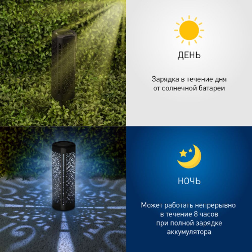 Светильник уличный ЭРА ERASF22-39 на солнечной батарее садовый Восток 19 см | Садовые декоративные светильники