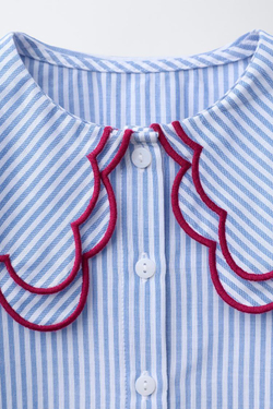 ZARA РУБАШКА В ПОЛОСКУ, СИНИЙ