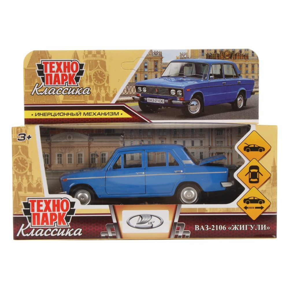 Модель ин. мет. "Жигули ВАЗ-2106" 12см. открыв. двери, багажн. синий 2106-12-BU (Технопарк)