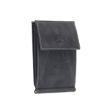 Качественный мужской кошелёк-зажим для денег 12 х 9 см чёрный из натуральной кожи KLONDIKE Yukon KD1114-01