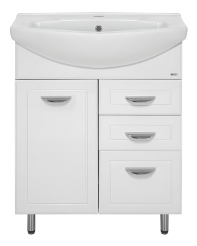 Тумба под раковину Misty Дрея 65 с бельевой корзиной