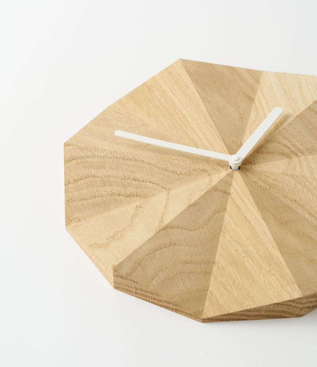 Lawa Design Delta Clock Smoked Oak White Hands — настенные часы