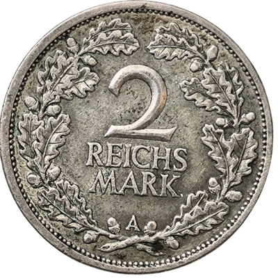 Монета Германия 2 рейхсмарки 1926 год