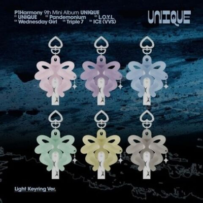товары P1Harmony - UNIQUE 9th Mini Album LIGHT KEYRING 6 Version SET