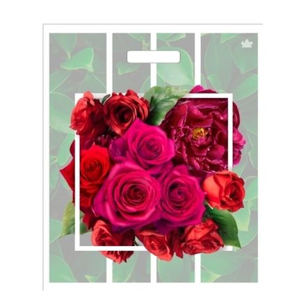 Пакеты с вырубной ручкой "Розарий" 38х45+3см 60мкм (50/500шт)