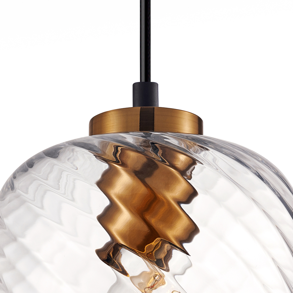 806170 Подвес NUBELLA 1х12W (led) E27 ЧЕРНЫЙ/БРОНЗА/ПРОЗРАЧНЫЙ