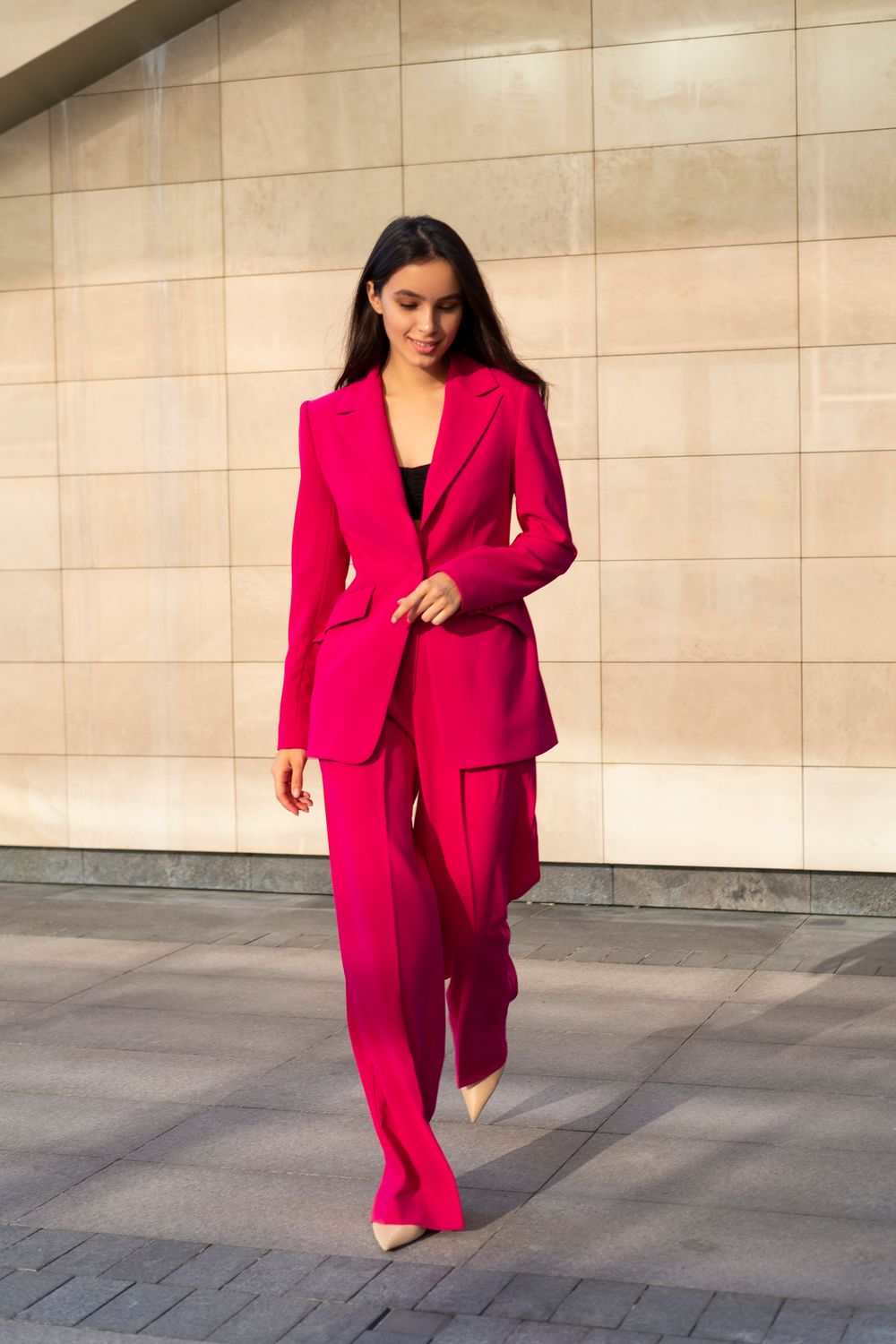 Брюки-палаццо фуксия