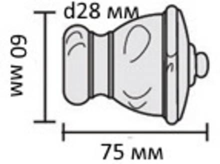 Наконечники деревянные Крит, цвет натуральное дерево (для штанг d20 и d28 мм)
