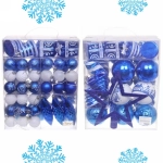 Набор елочных украшений «Зимний калейдоскоп» (в наборе 53 шт), Синий/Белый
