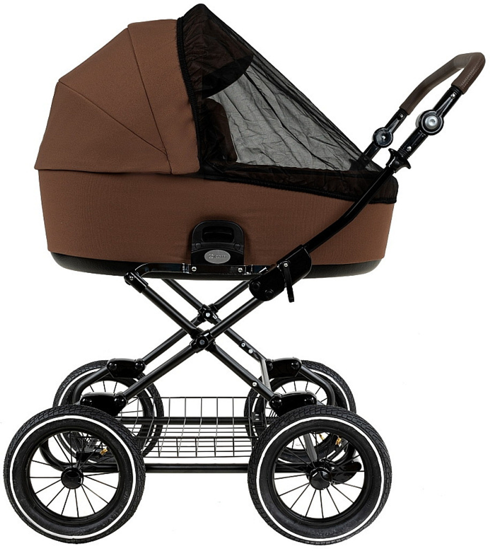 Детская коляска Roan Bass Next Classic d12 2.0 3 в 1 с автокреслом Tutis Elo Black BNC/81/2 Mocha Mousse/Black/руч.Cappuccino