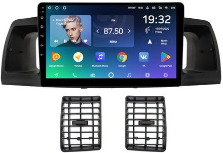 Магнитола для Toyota Corolla 120 2000-2007 (рамка черная с воздуховодами) - Teyes SPRO+ на Android 10, ТОП процессор, 4Гб+32Гб, 4G SIM-слот